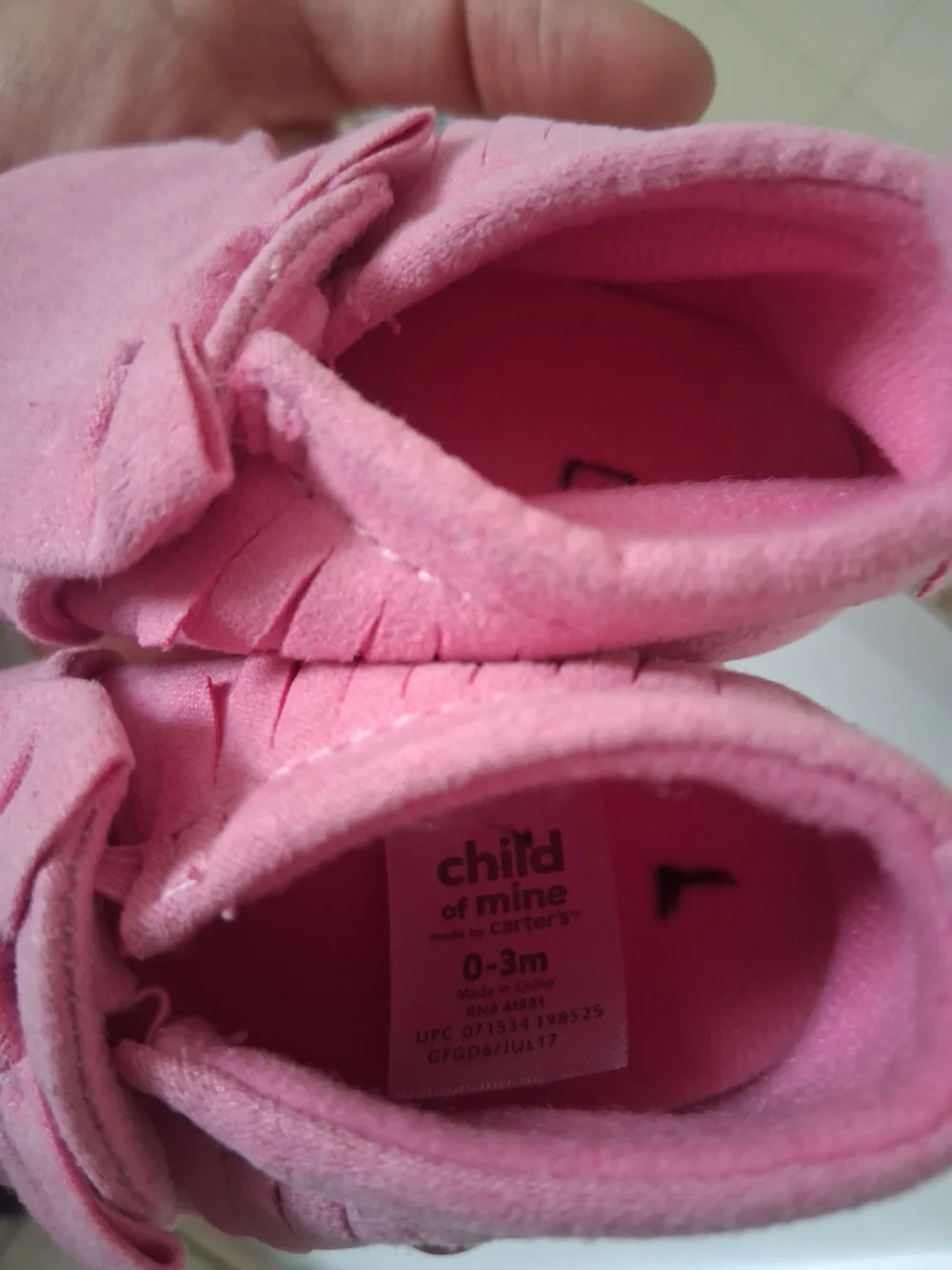 child of mine Pink Fringe Moccasin Baby Shoes